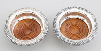 COASTERS, 2 par, pläter, England, 1800-/1900-tal.