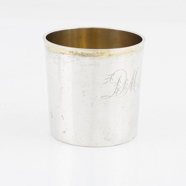 A Swedish late 18th century parcel-gilt silver beaker, marks of Johan Malmstedt. Gothenburg 1799.