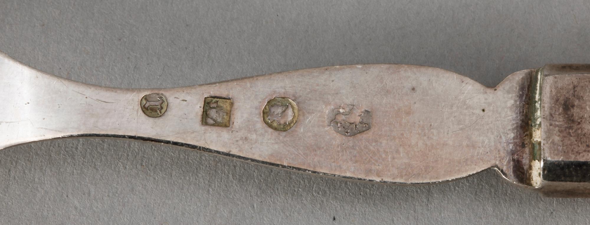 BESTICK, 4 delar, silver, Kostroma, Ryssland, 1880-90, samt Holland, 1876.