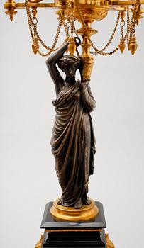 KLOCKGARNITYR, 3 delar, Auguste Lemaire, Paris, sent 1800-tal.