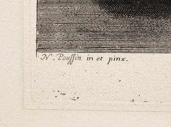 NICOLAS POUSSIN, efter, kopparstick 4 st, 1600/1700-tal.