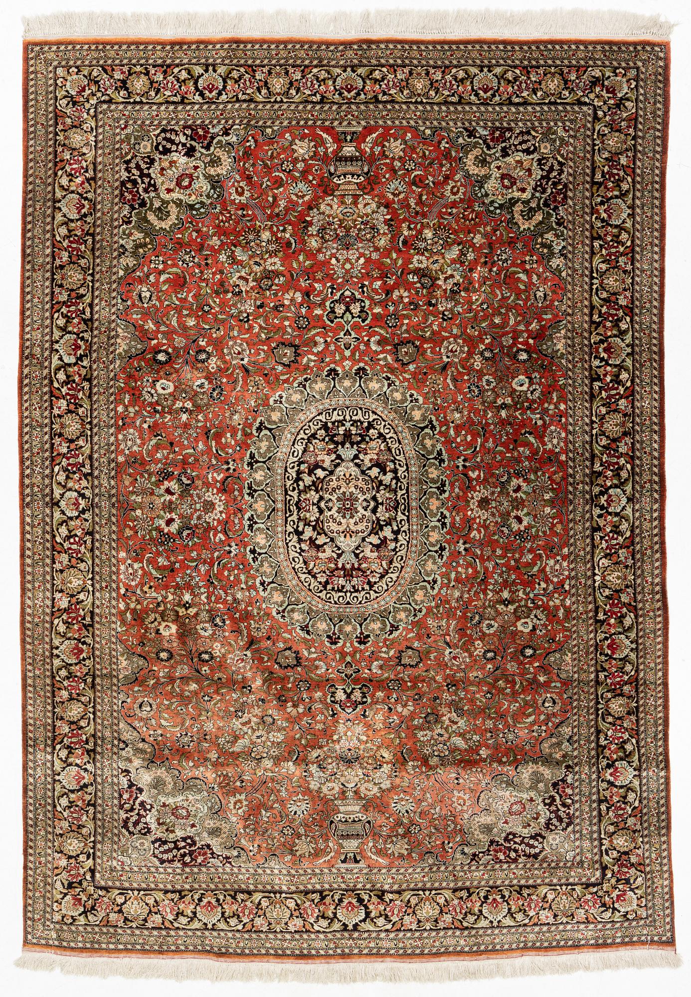 Rug, Isfahan, silk, approx. 300 x 215 cm.