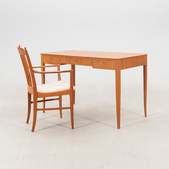 Carl Malmsten, desk and armchair "Nya Guldheden", Åfors Furniture Factory.