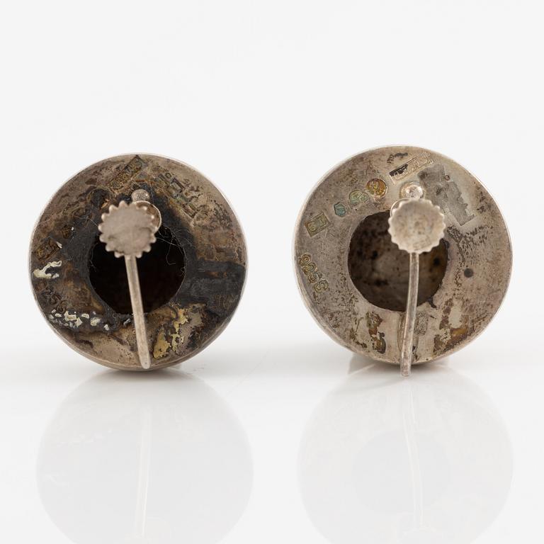 Lars Arby, four pairs of earrings, silver, Gothenburg including 1963 and 1969.