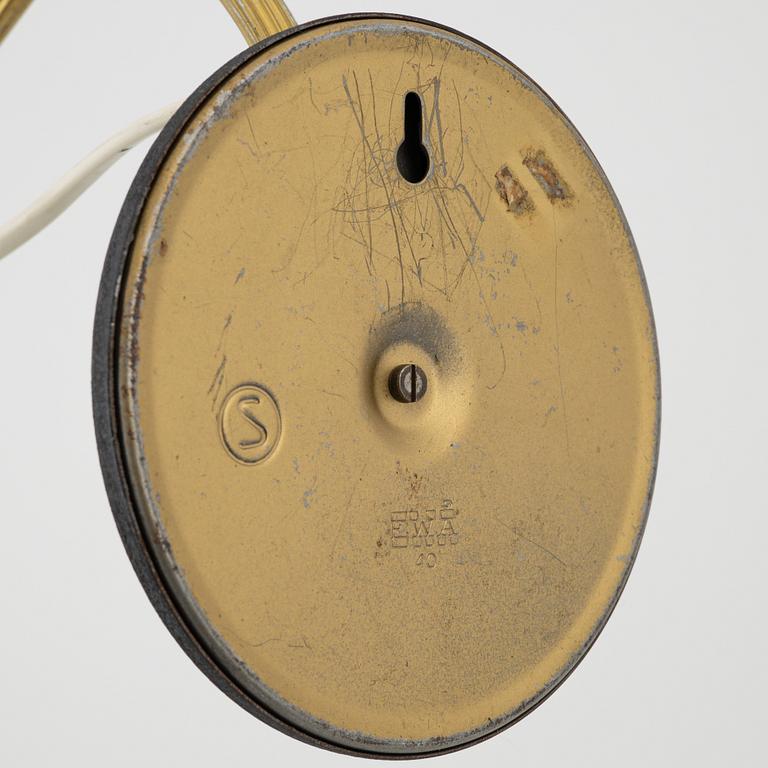 Vägglampor, ett par, Ewå, Värnamo, 1900-talets mitt.