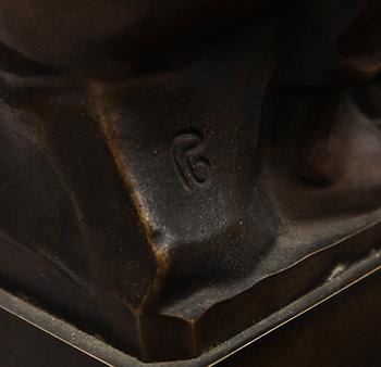 SKRIVSTÄLL, brons, signerad R, 1930-tal.