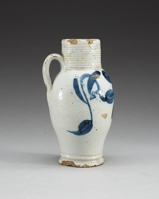 A Norweigan faience jar, 18th Century, presumably Drammen.