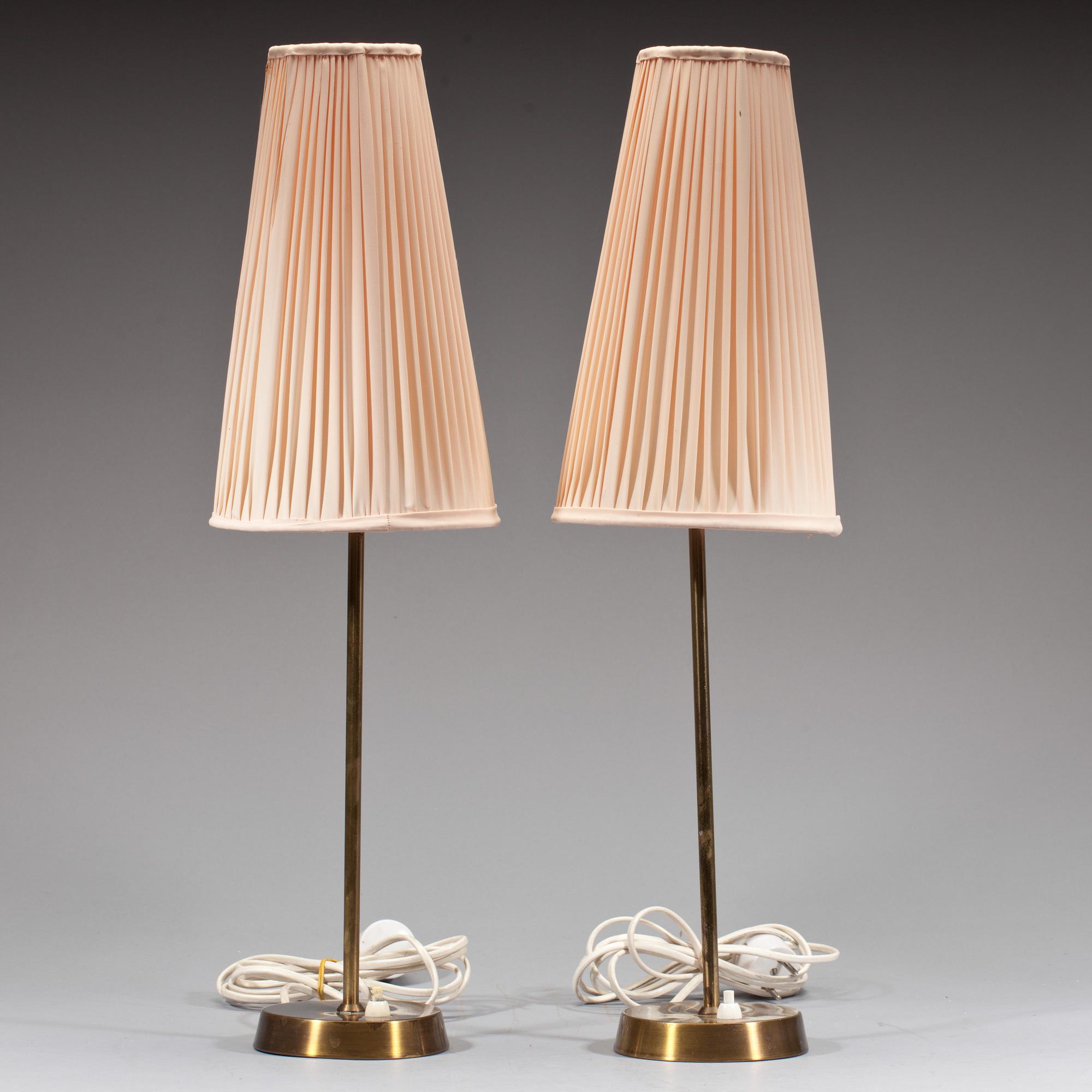 BORDSLAMPOR, ett par, 1950-60-tal.