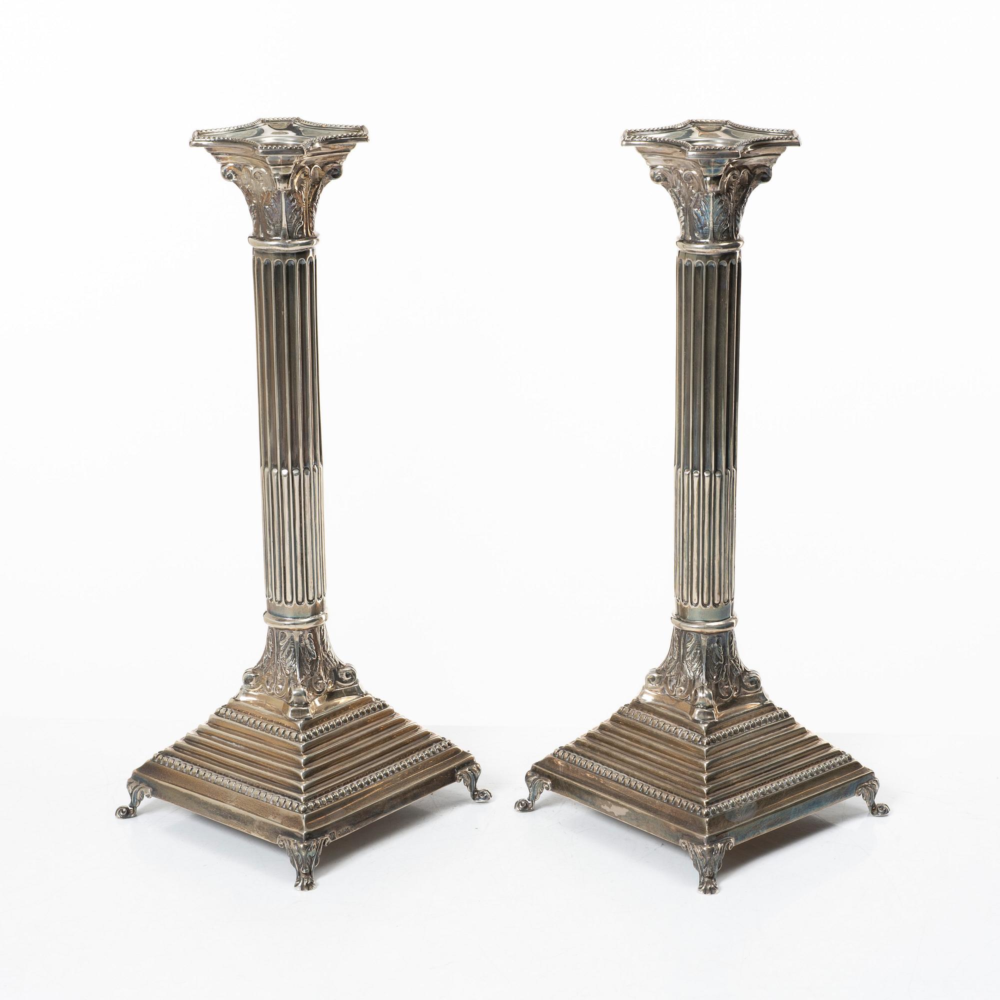 Candelabra, a pair, sterling silver, second half of the 20th century.