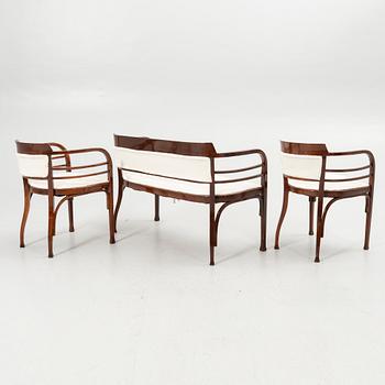 Seating group, 3 pieces, first half of the 20th century.