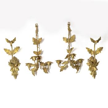 Väggappliquer, ett par, oskarianska, sent 1800-tal.