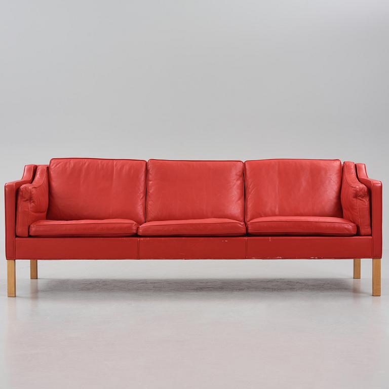 Børge Mogensen, a leather upholstered three-seated sofa, Fredericia Furniture, Denmark.