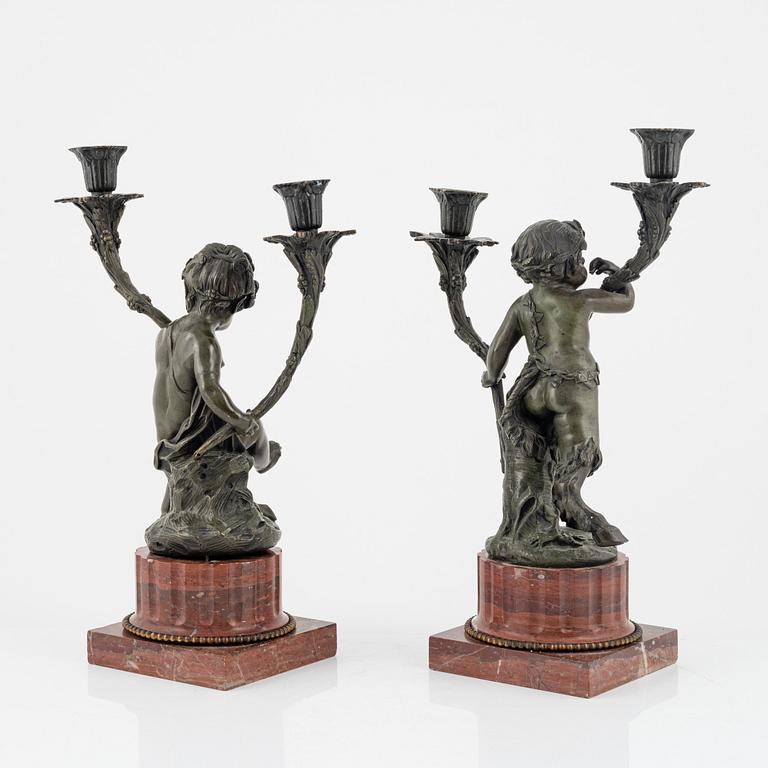 A pair of candelabras, end of the 20th Century.