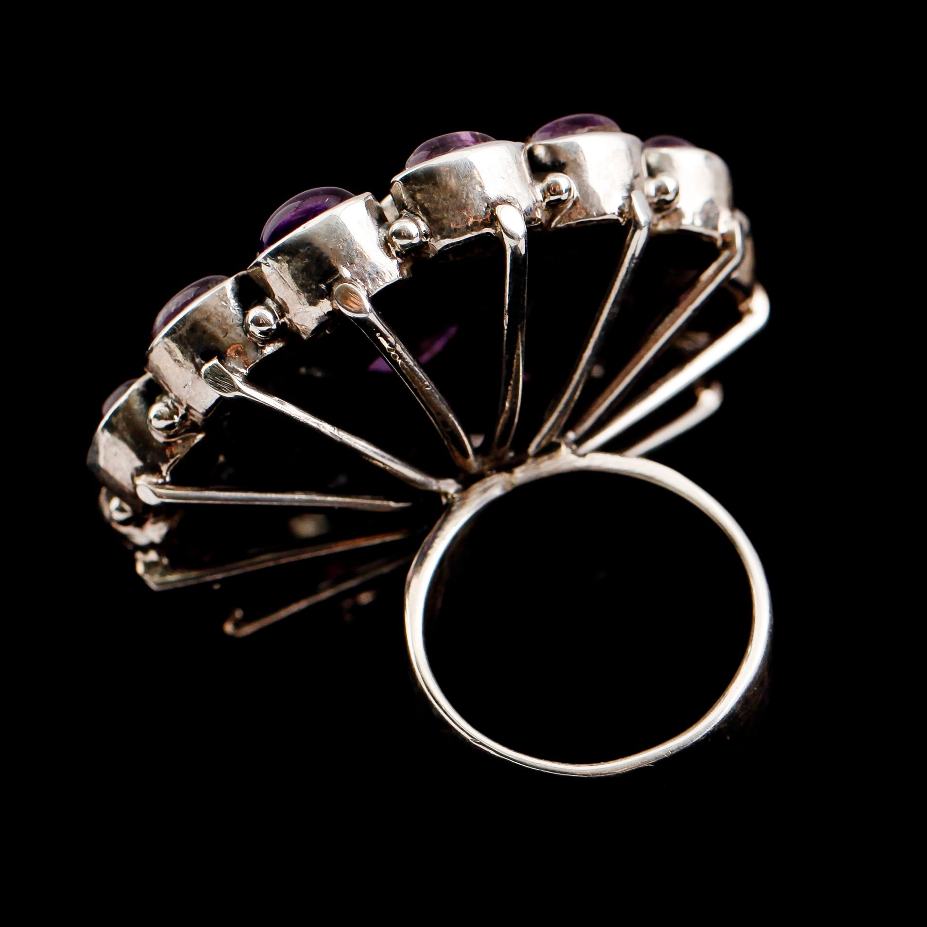 COCKTAILRING, silver, ametister.