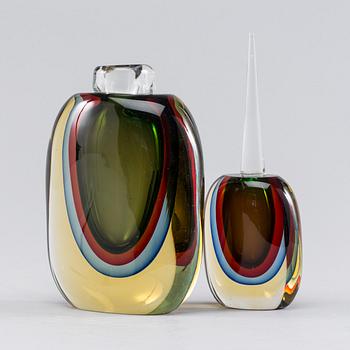 A Michele Onesto glass flacon for Vetreria.