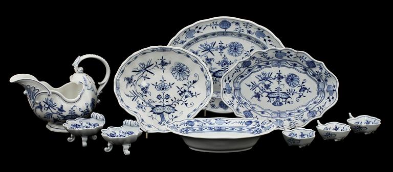 SERVISDELAR, 10 delar, porslin, Meissen, 1900-tal.