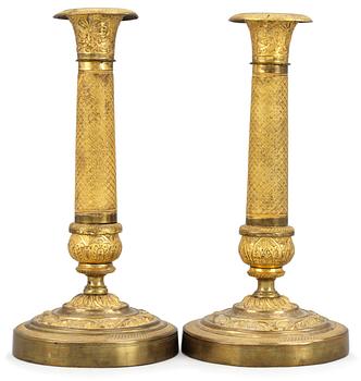 1371. A pair of Russian Empire candlesticks.