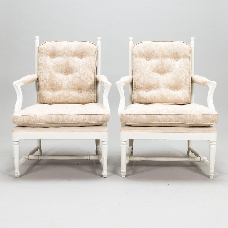 A pair of so-called "Gripsholm armchairs", early 20th century.