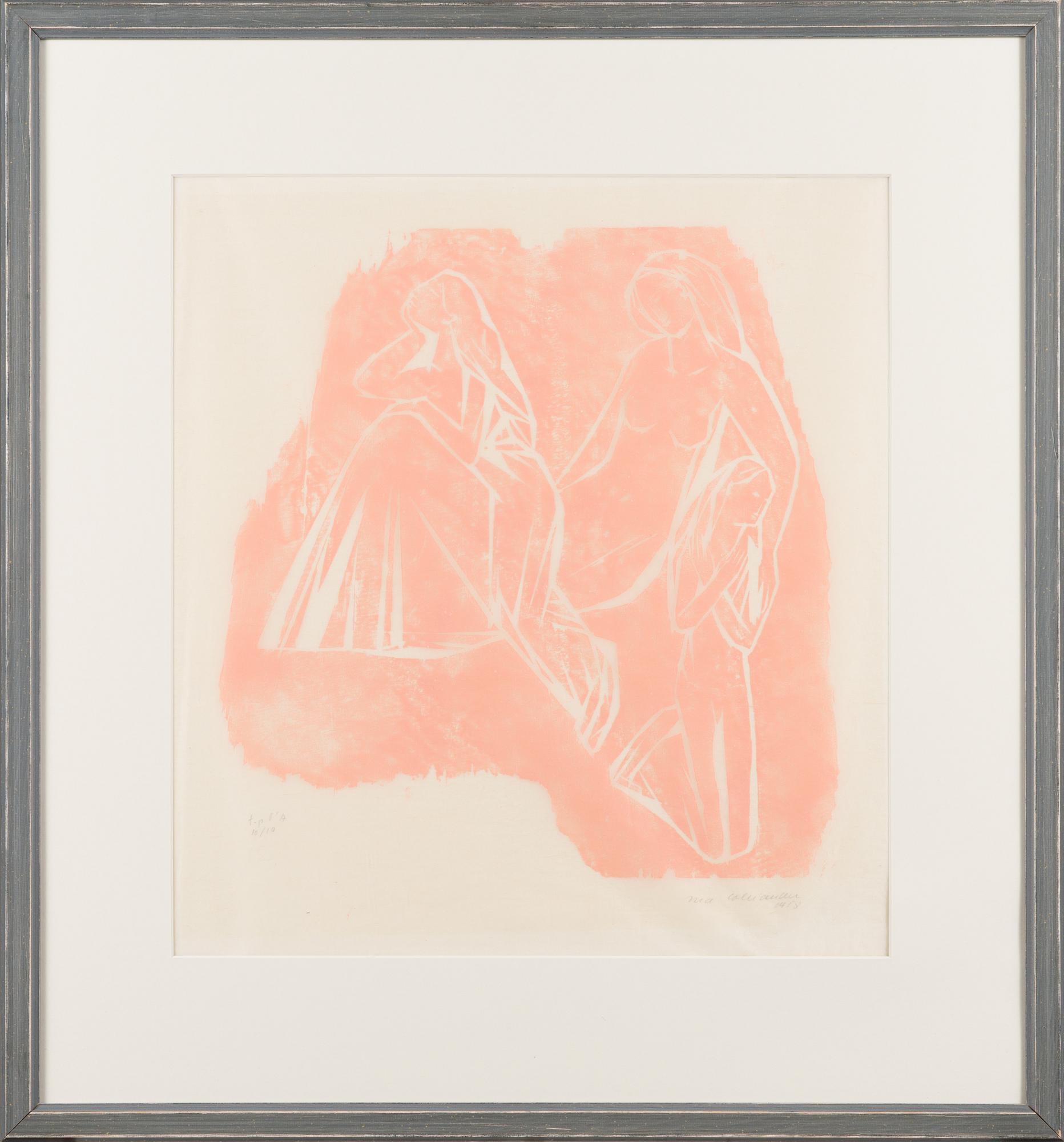 Ina Colliander, träsnitt, signerad, daterad -58 och numrerad T.p.l'a 10/10.