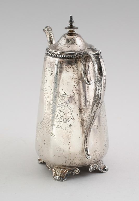 KAFFEKANNA, silver, svenska stämplar 1910. Vikt ca 677 gram.