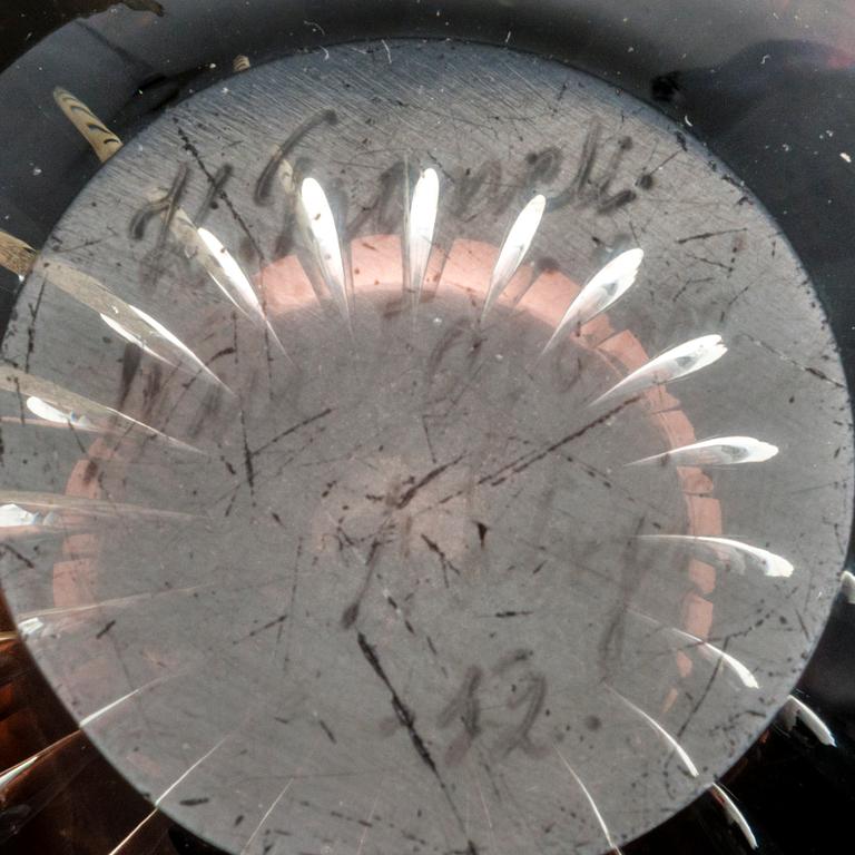 KAJ FRANCK, Four glass vases "Kaisla"(Reed). Three signed K. Franck Nuutajärvi Notsjö. 1950:s.