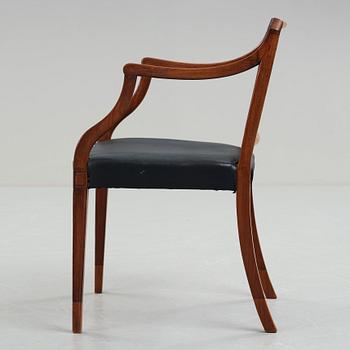 An English 20th century mahogany armchair.