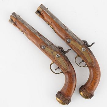A pair of percussion pistols, Sweden, first half of the 19th Century.