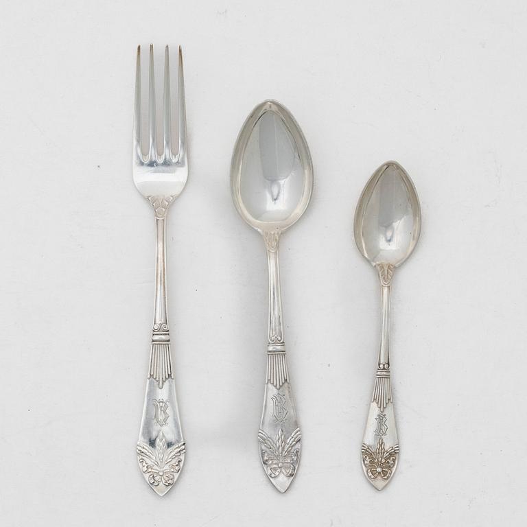 C.G. Hallberg, Cutlery, 18 pcs, silver, model "Empire", Stockholm 1918-1937.