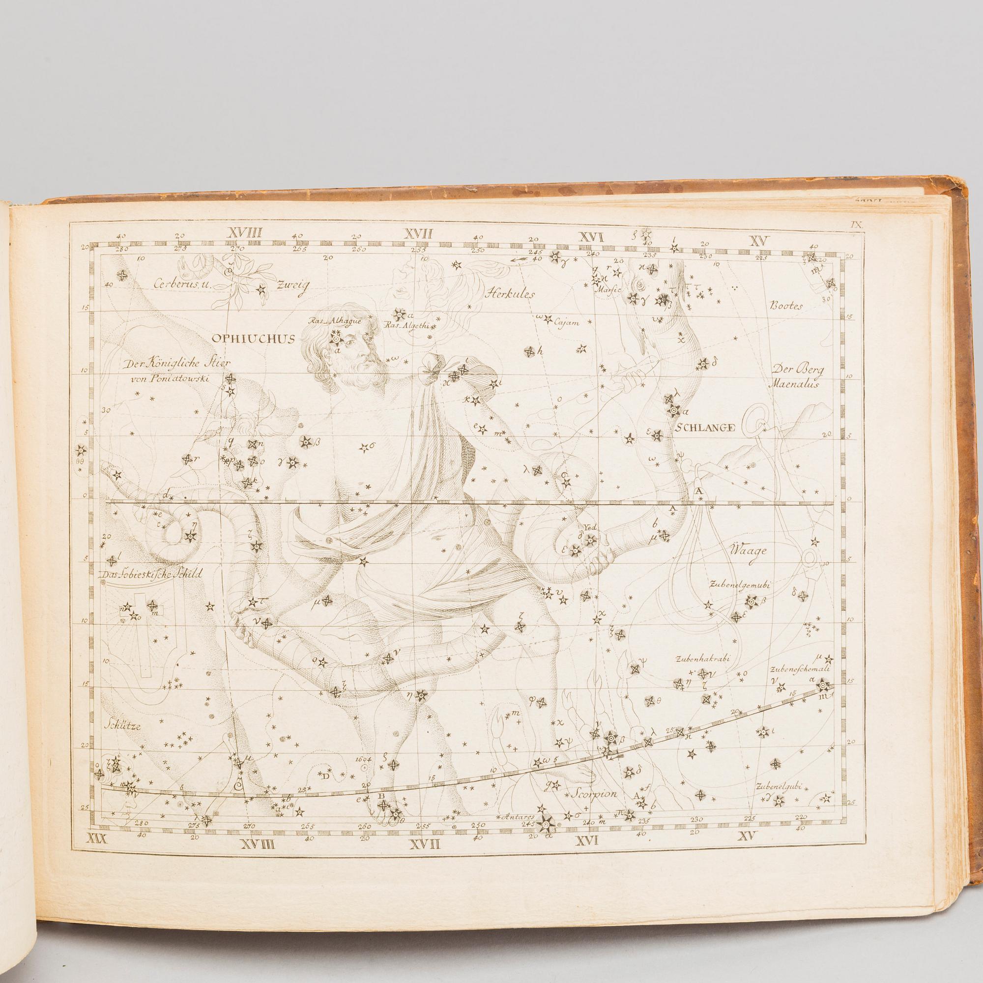 JOHANN ELERT BODE Vorstellung der Gestirne auf XXXIV Kupfertafeln..Berlin and Stralsund: Gottlieb Augsut Lange,1782.1805.