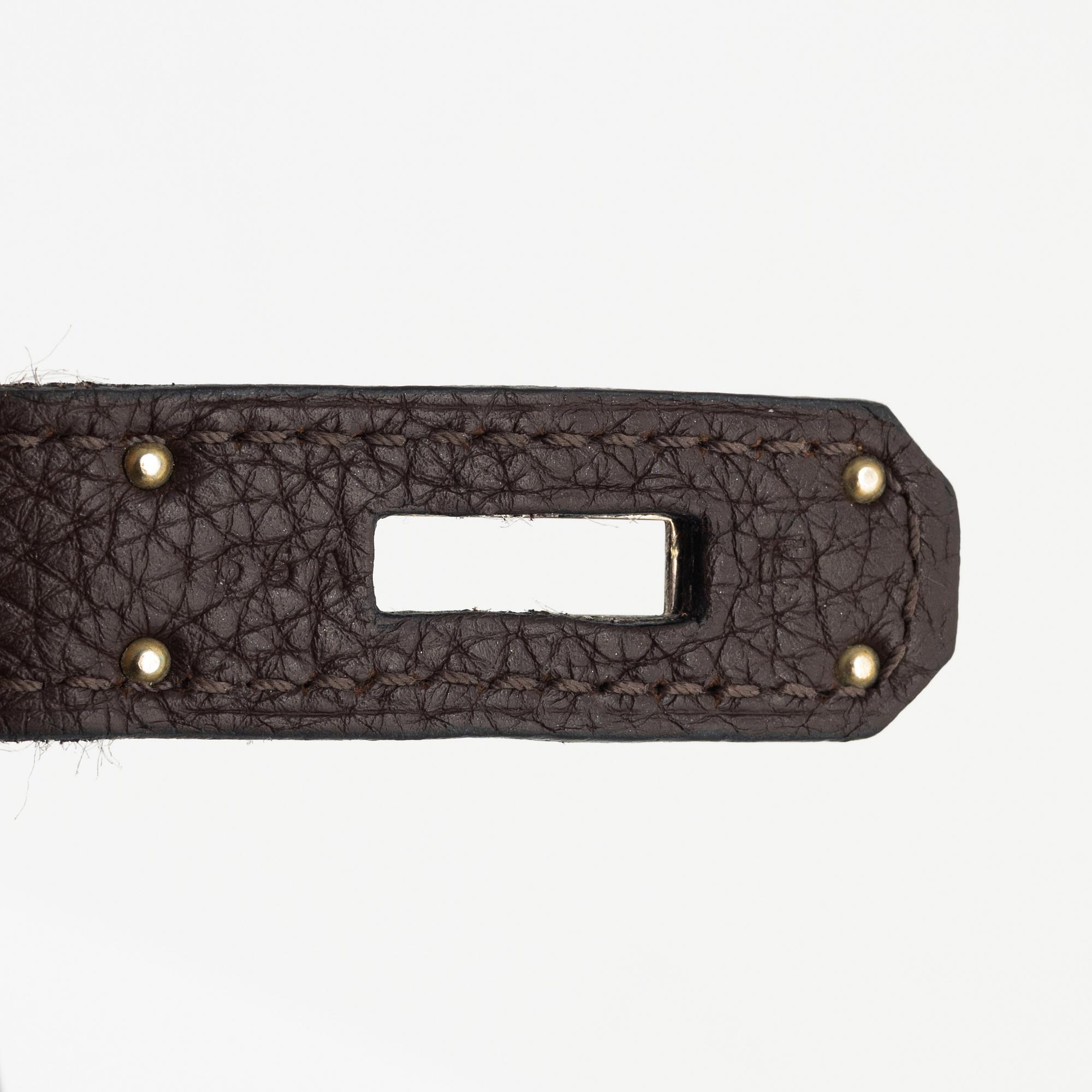 Hermès, a chocolate brown Togo leather 'Birkin 35' handbag, 2008.