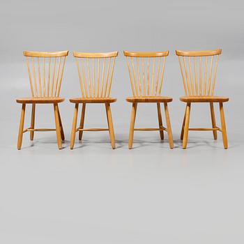 STOLAR, 4 st, "Lilla Åland", Carl Malmsten, Stolab, 1980-tal.