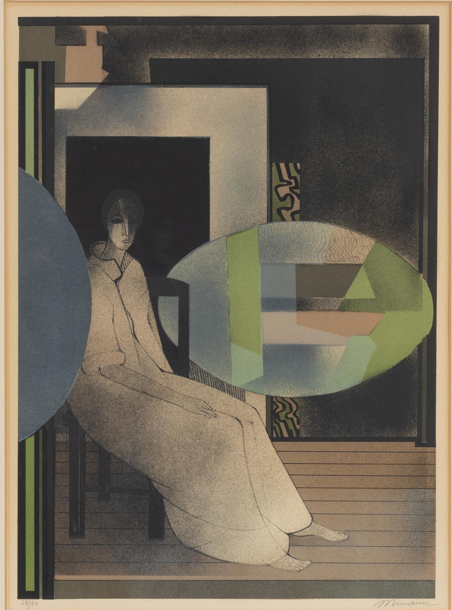 Andre Minaux, "Femme à l'oiseau"/Femme assise.