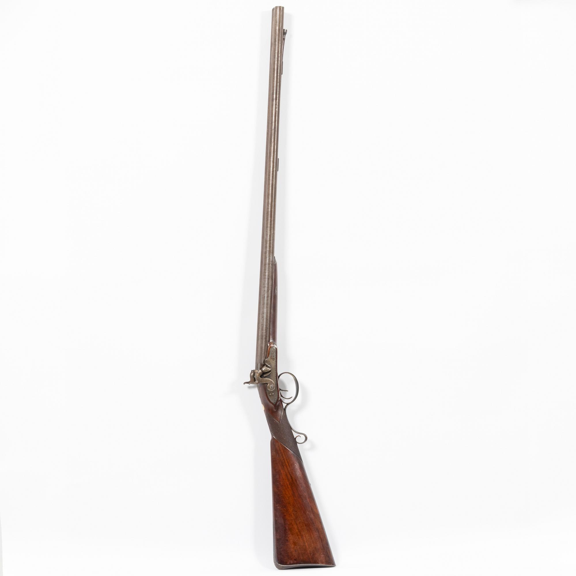 Shot gun pecussion lock, Durs Egg London, early 19th century, a gift certificate accompanies.
