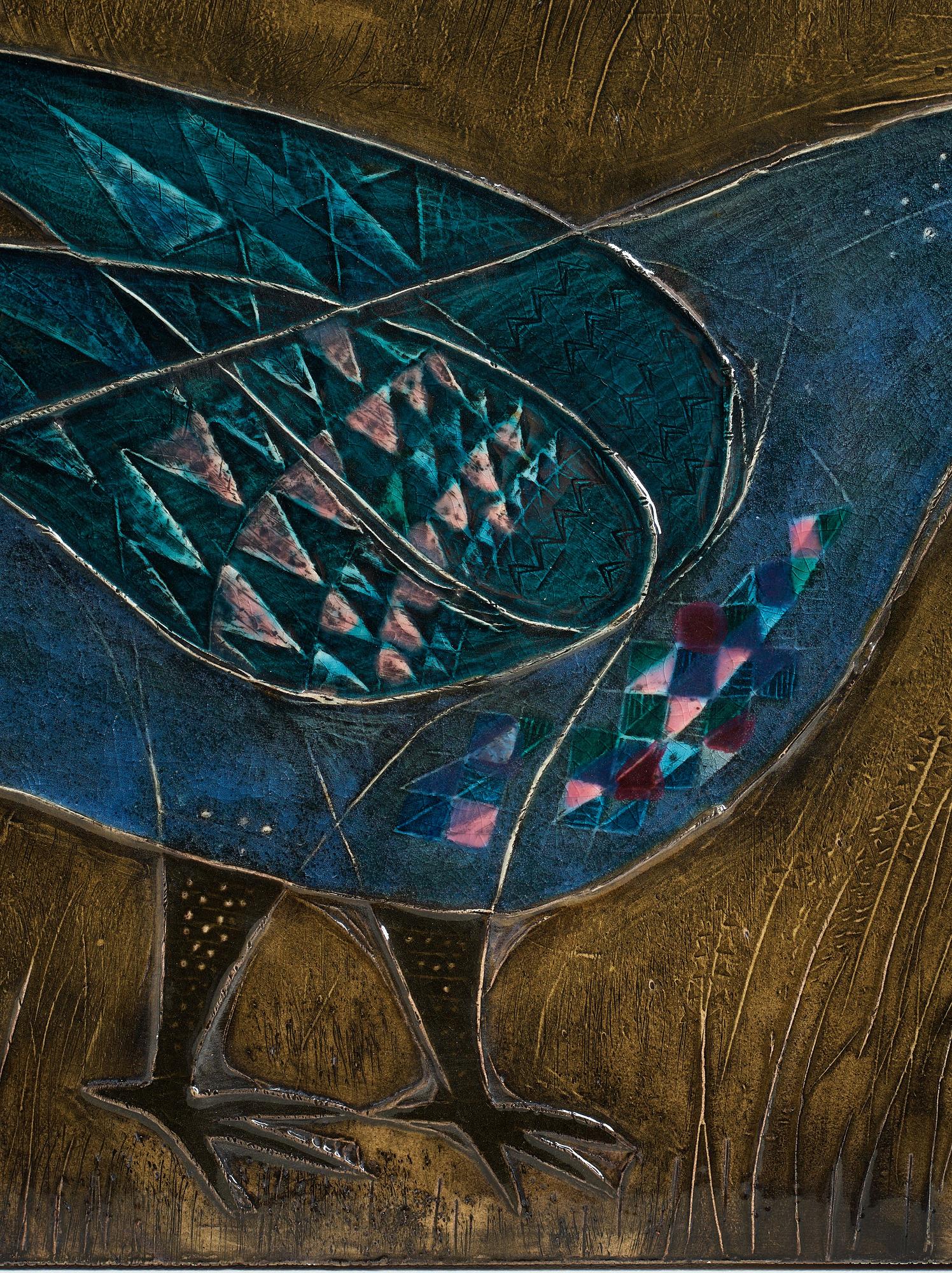 Rut Bryk, A Rut Bryk glazed stoneware relief, Arabia, Finland 1950's.