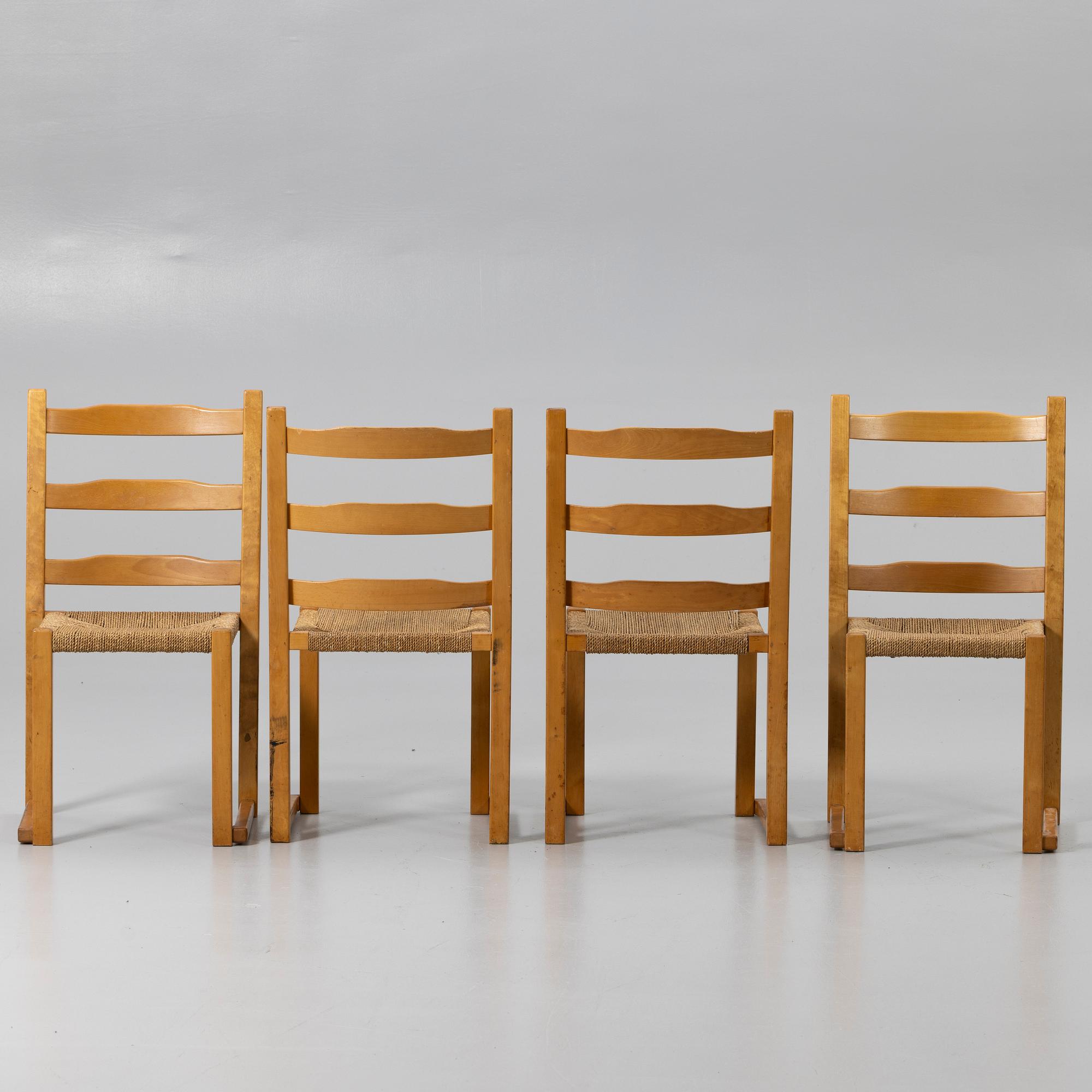 Chairs, 4, Gemla, mid-20th century.
