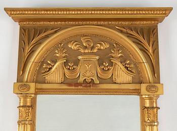 A Swedish mirror and console table, Empire, first half of the 19th century.