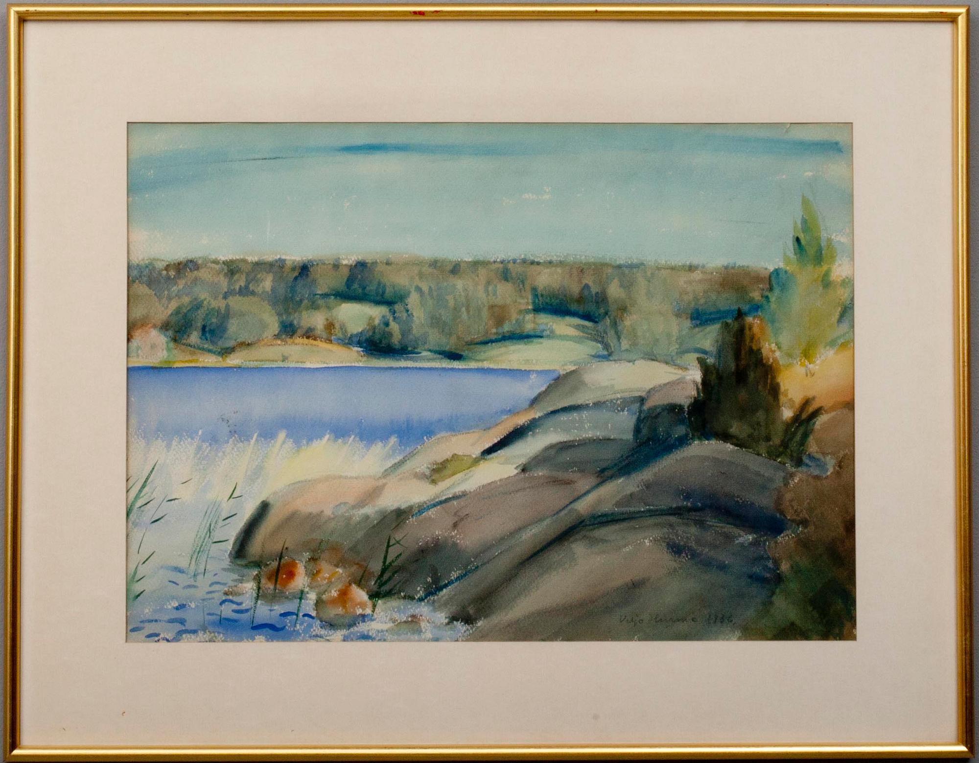 VILJO HURME, akvarell, signerad och daterad 1936.