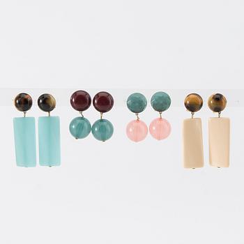 Firma Svenskt Tenn, Svenskt Tenn, earrings, 4 pairs, "Milano Plate" and "Milano Sphere".