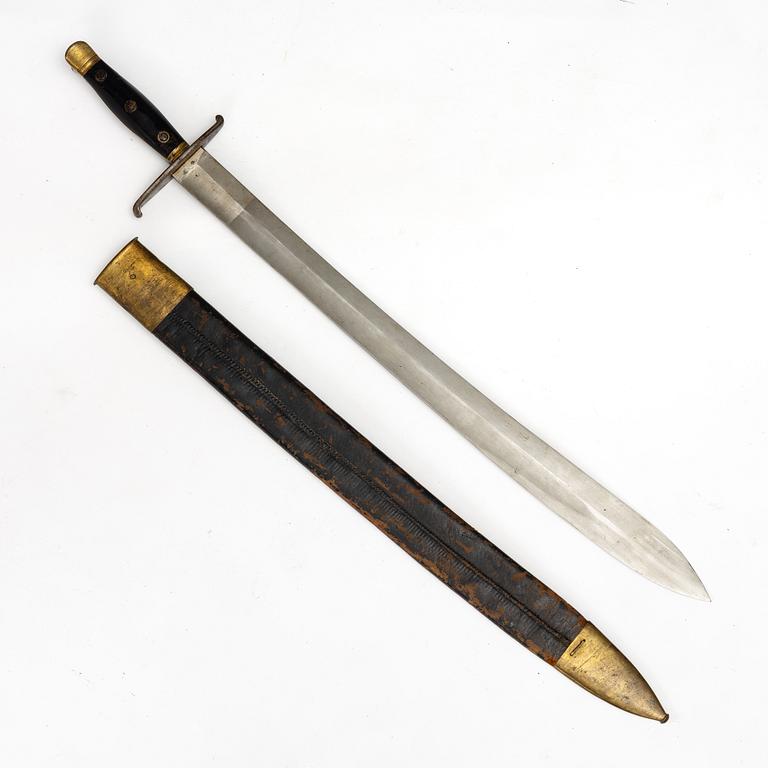 A Swedish cutlass 1810 pattern, with scabbard.
