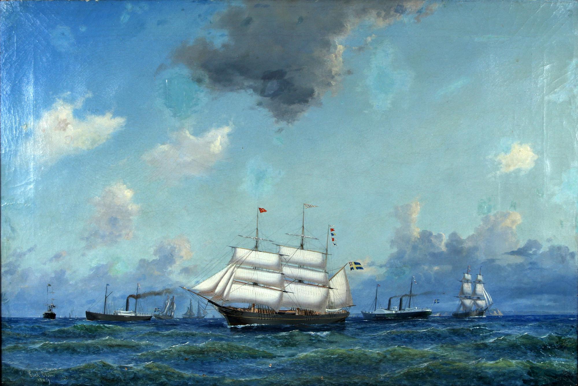 CARL OLSEN, olja på duk, sign och dat 1869.