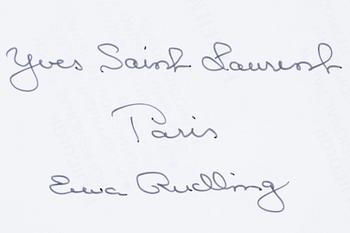 Ewa Rudling, fotografi, C-print, föreställande Yves Saint Laurent, signerat.