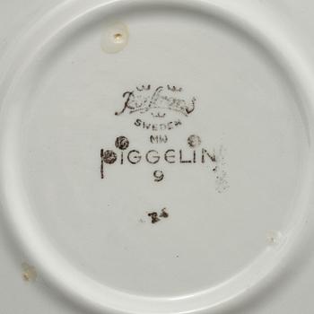 PARTI FLINTGODS, 15 delar,  "Piggelin", Marianne Westman, Rörstrand, 1900-talets andra hälft.