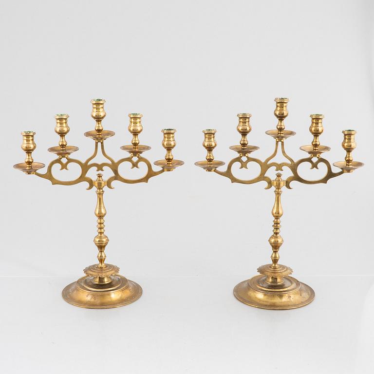 A pair of candelabra, first half of the 20th century.