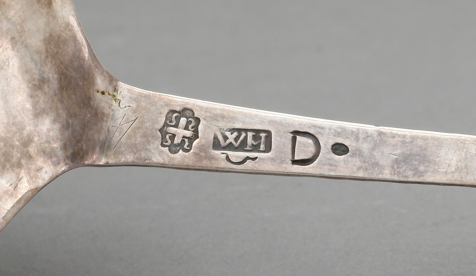SKED med kulknopp, Wirgilius Haeffner, Sölvesborg 1768. Vikt 30 gram.