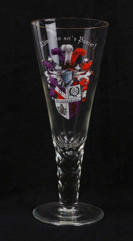 POKALGLAS, troligen Frits Heckert, Tyskland,  sekelskiftet 1900.