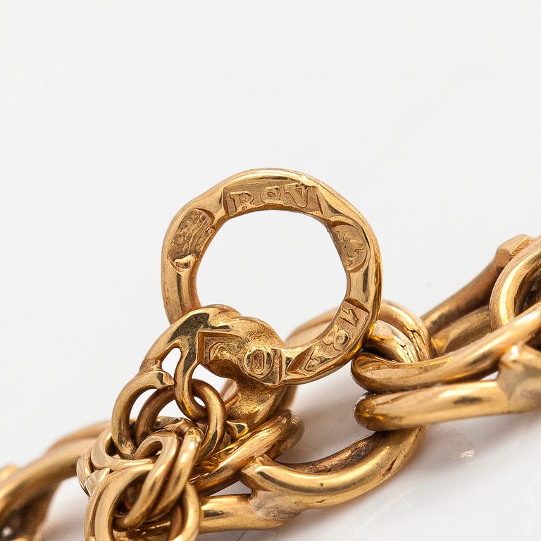 Kaulaketju, 18K kultaa, Bismarck-lenkki.