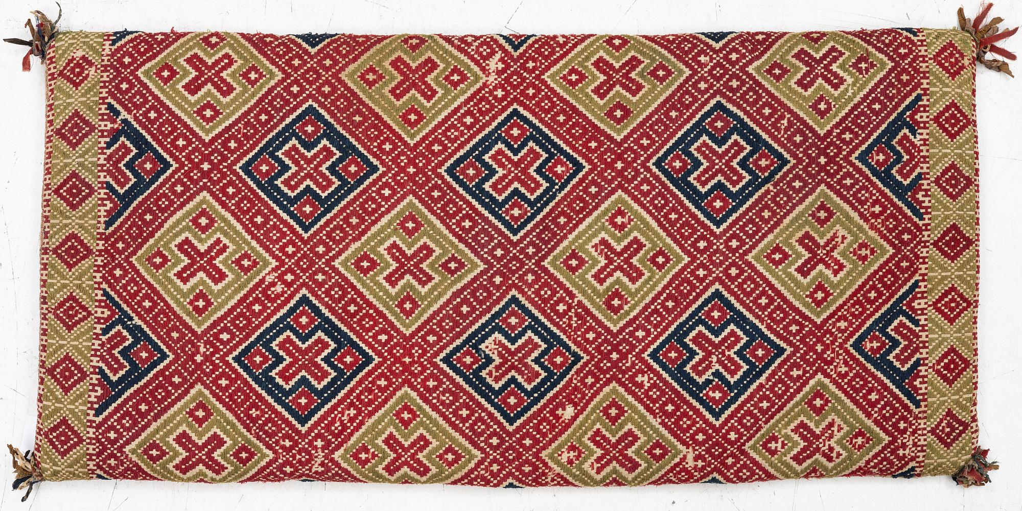 Sled cushion, approx. 98 x 48 cm.