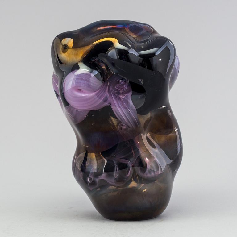 Per B. Sundberg, a unique Per B Sundberg glass vase, Orrefors, Sweden 1998.