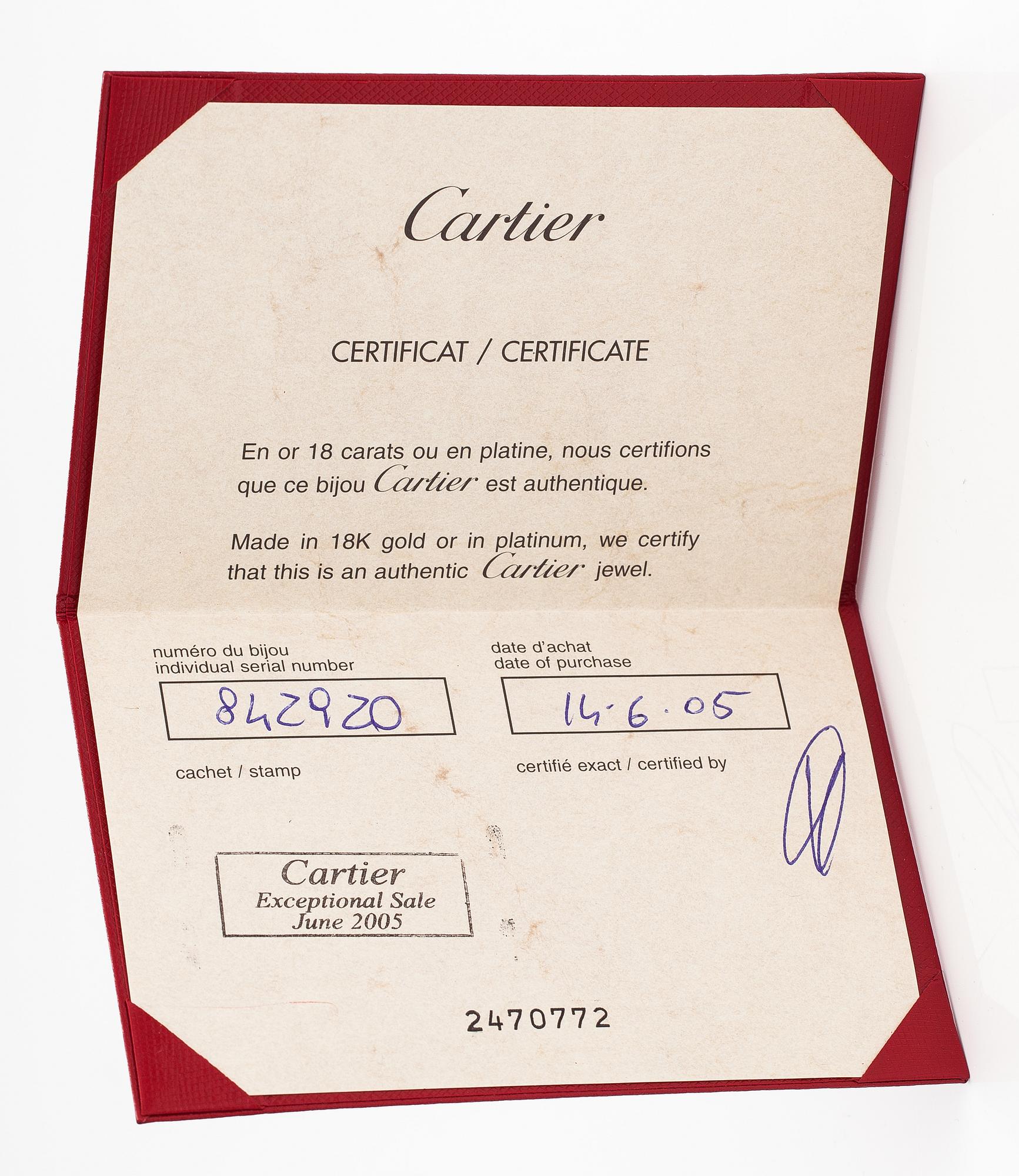 Cartier, Korvakorupari "Habana", 18K valkokultaa, briljanttihiottuja timantteja n. 11.22 ct yht. Merkitty Cartier 842920.