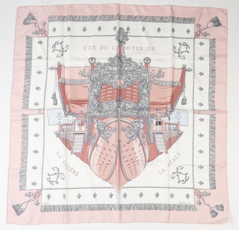 Hermès, scarf, "View of the Carriage of the Galley La Réale".